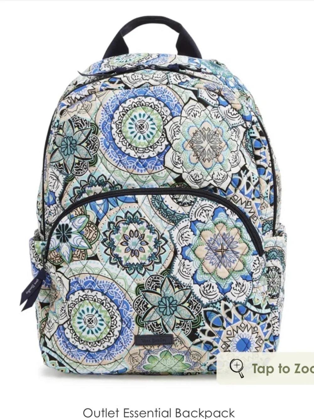 New Vera Bradley Essential Backpack in Cotton/Quilted Floral Medallion